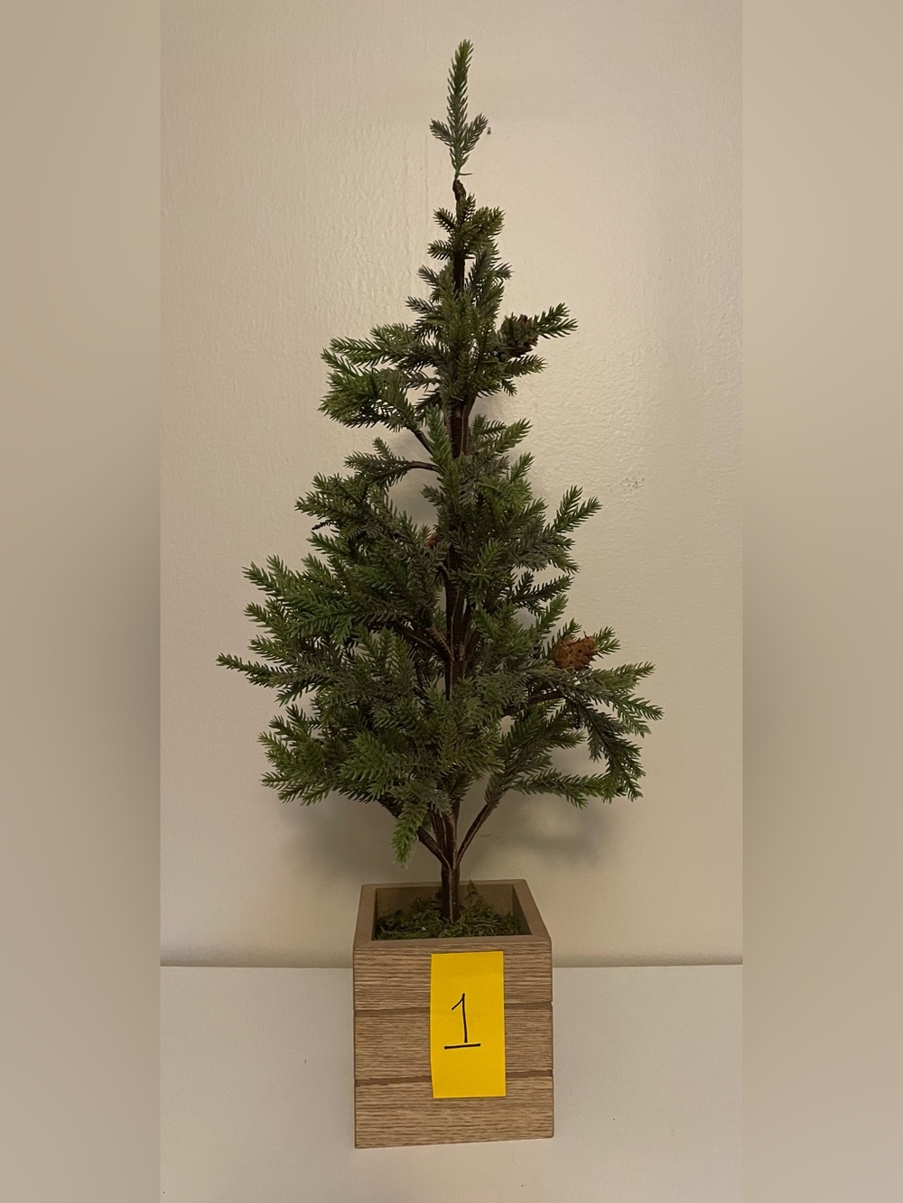Artificial Pine Tabletop Tree with Pinecones. #1
